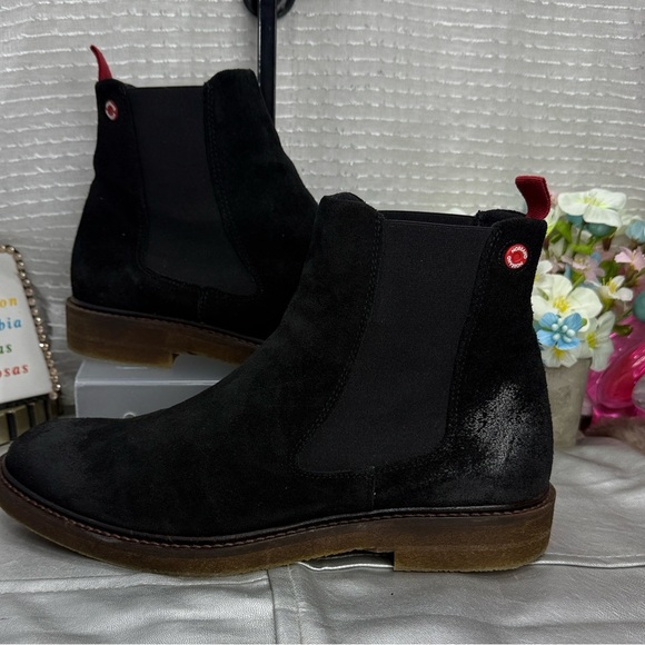 (P5) Nobrand EMERGE 3 TAUPE black leather boots, men's size 43/9 USA - Picture 1 of 16